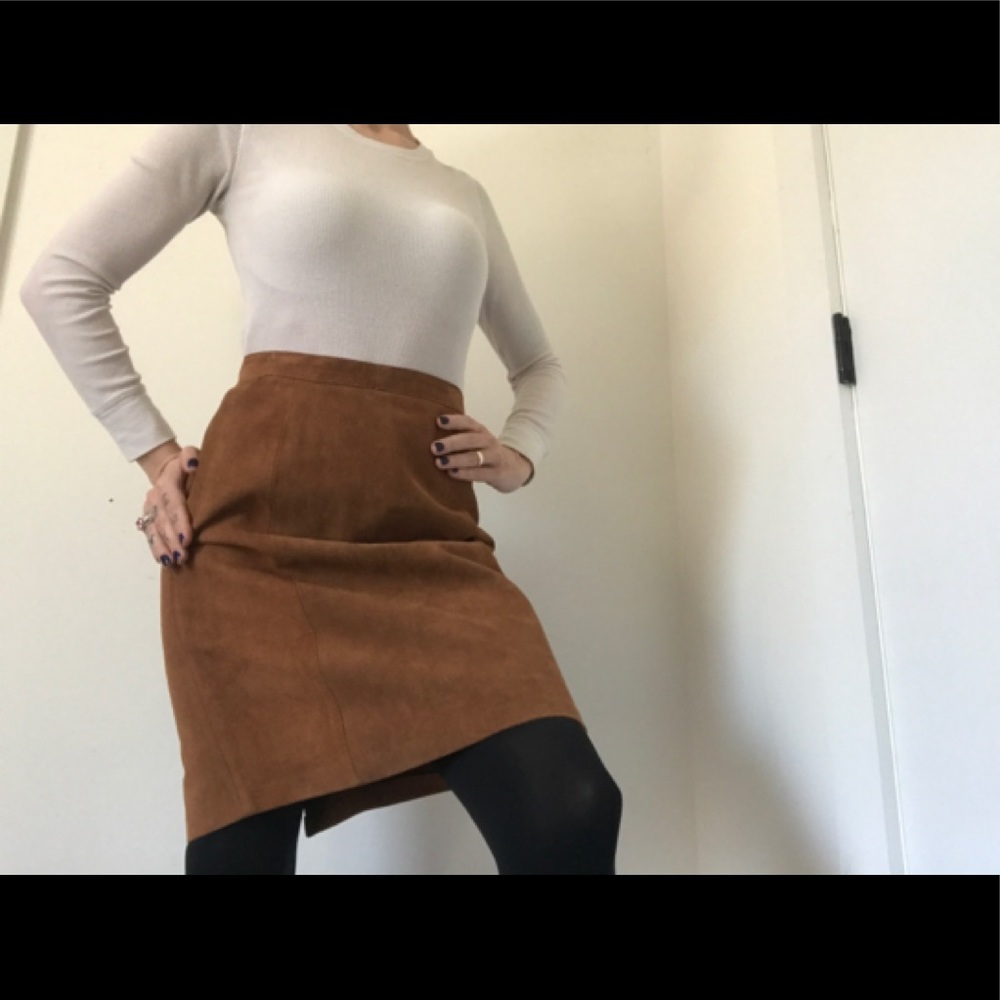 Lisa Cohen For Phoenix Vintage Suede Leather Skirt - Picture 5 of 16